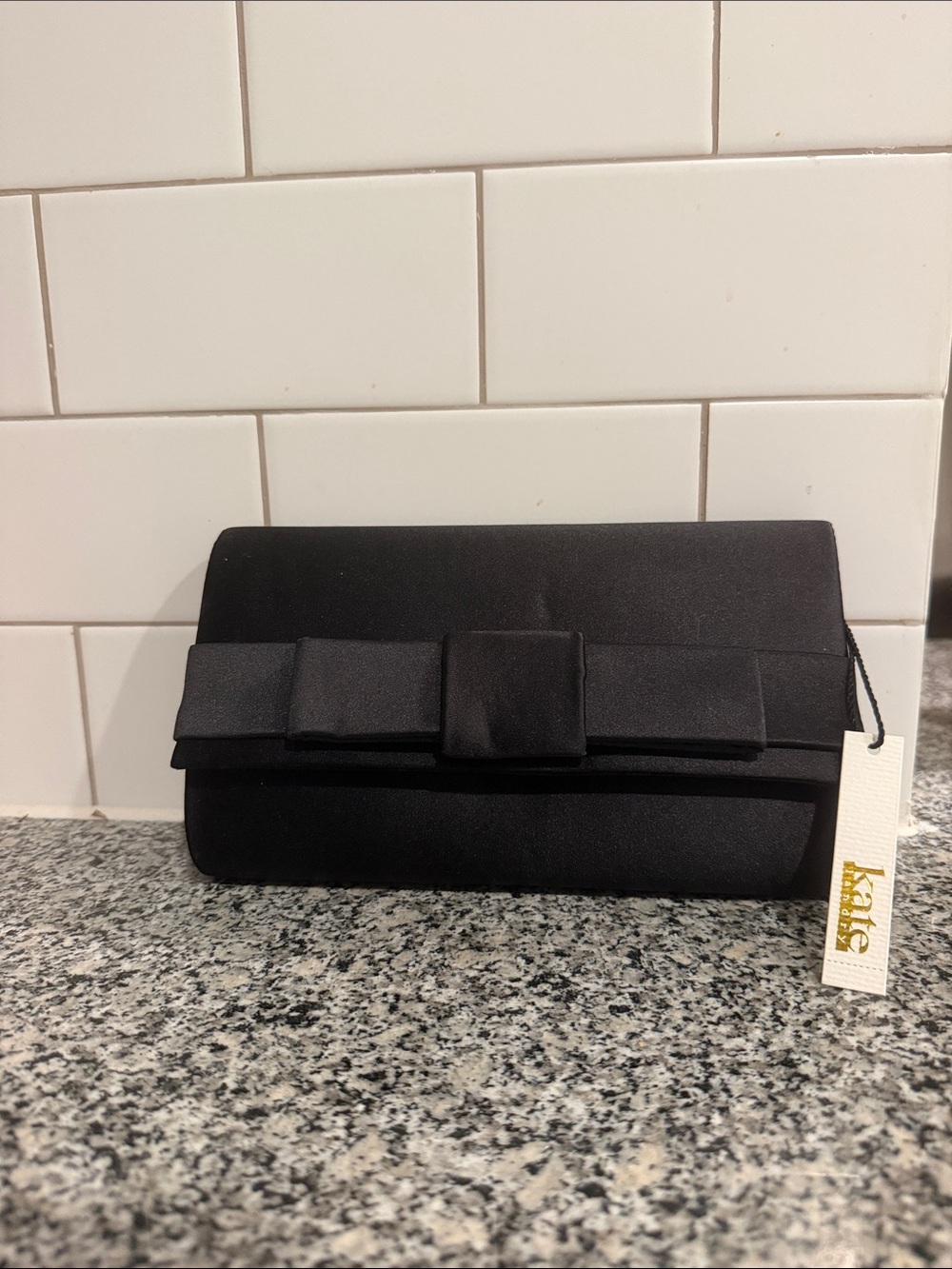 Kate Landry Black Bow Clutch | NEW